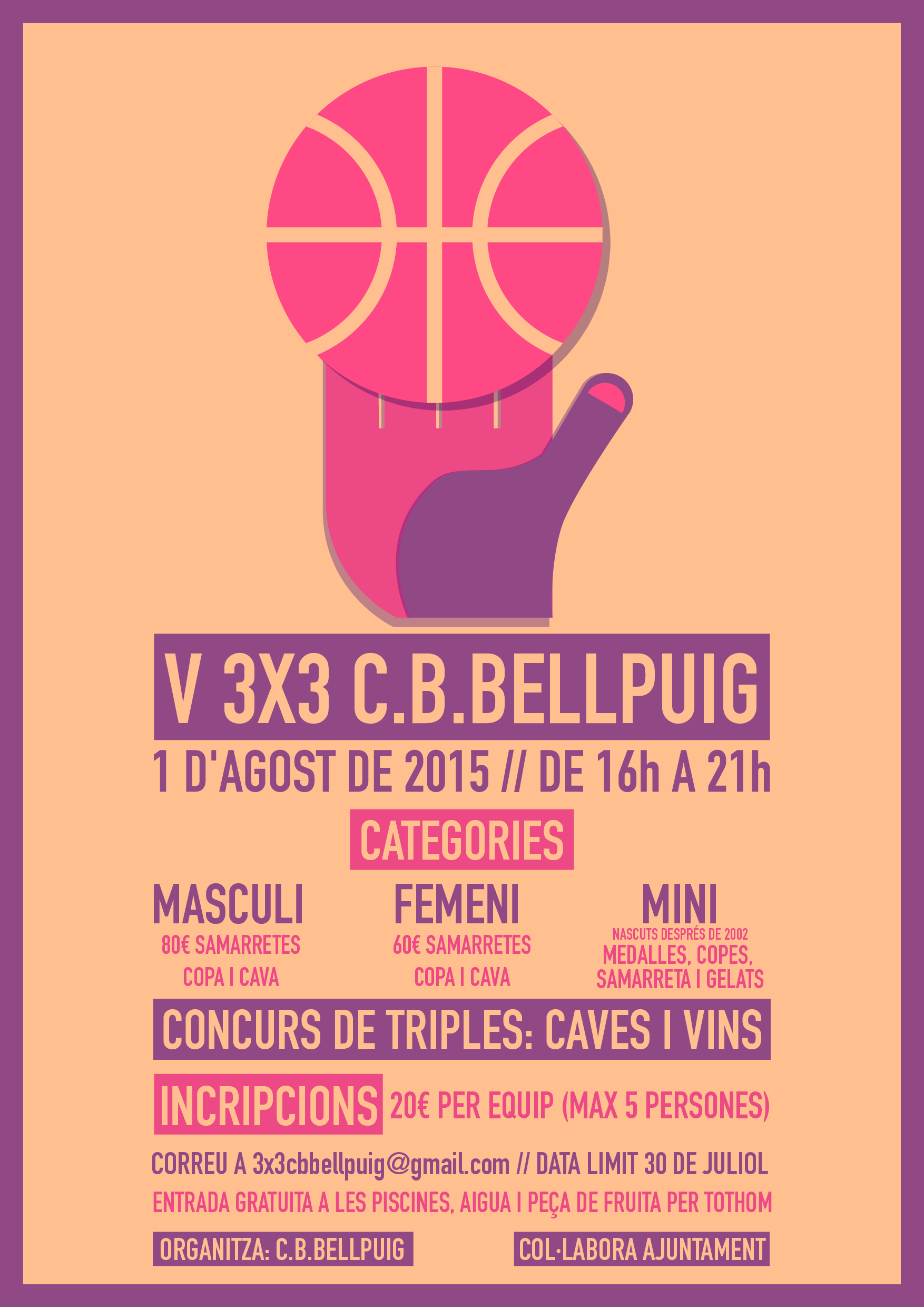 Estiu 2015. Cinquè 3x3 Club Bàsquet Bellpuig