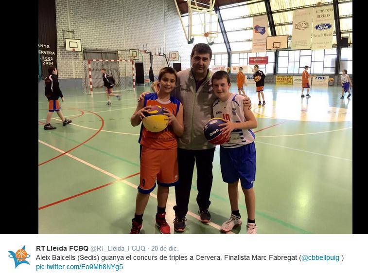 Marc Fabregat finalista al concurs de triples de la semifinal a 4 pre-infantil Diferent. Temp.2014-2015 Club Bàsquet Bellpuig