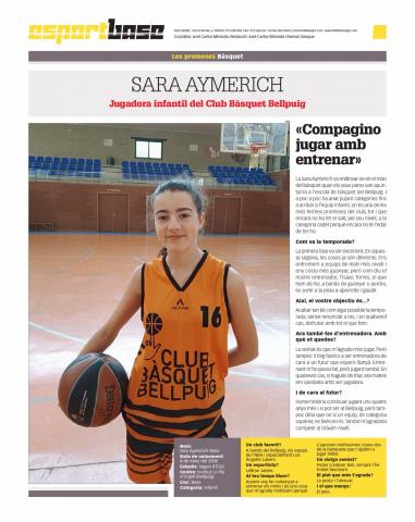 Club Bàsquet Bellpuig_19-20_12_7 Jugadora Sara Aymerich
