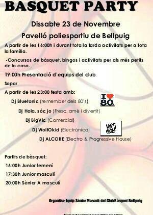 Basquet Party a la presentació dels equips del Club Bàsquet Bellpuig