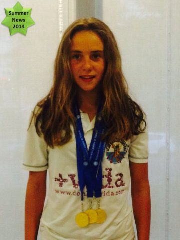 Laia Torra jugadora del Club Bàsquet Bellpuig, campiona de Catalunya aleví en natació